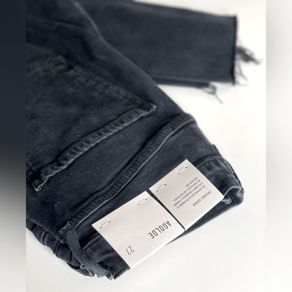 AGOLDE Toni Midrise Straight Feral Black Jeans (Size 27)